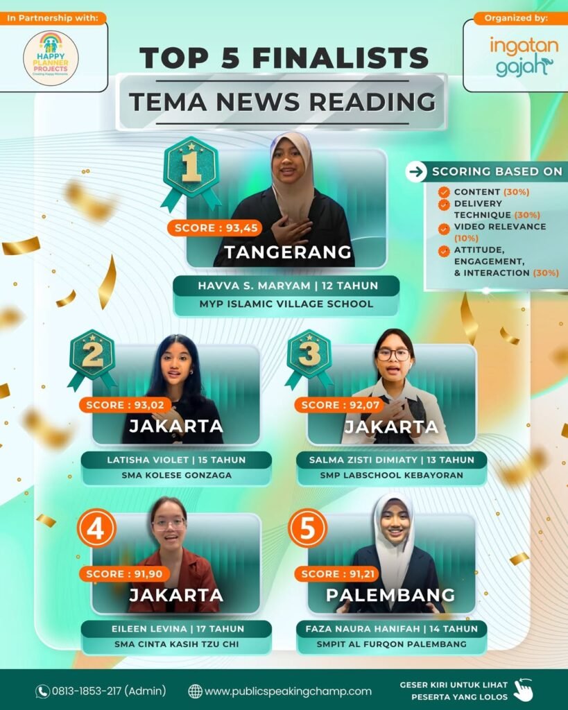 The wait is over. Finalists of 2nd Public Speaking Championship 2026 are here!✨Dari ratusan vide (2)
